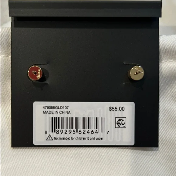 Coach Gold and Pearl Heart drop Earrings - Picture 2 of 3